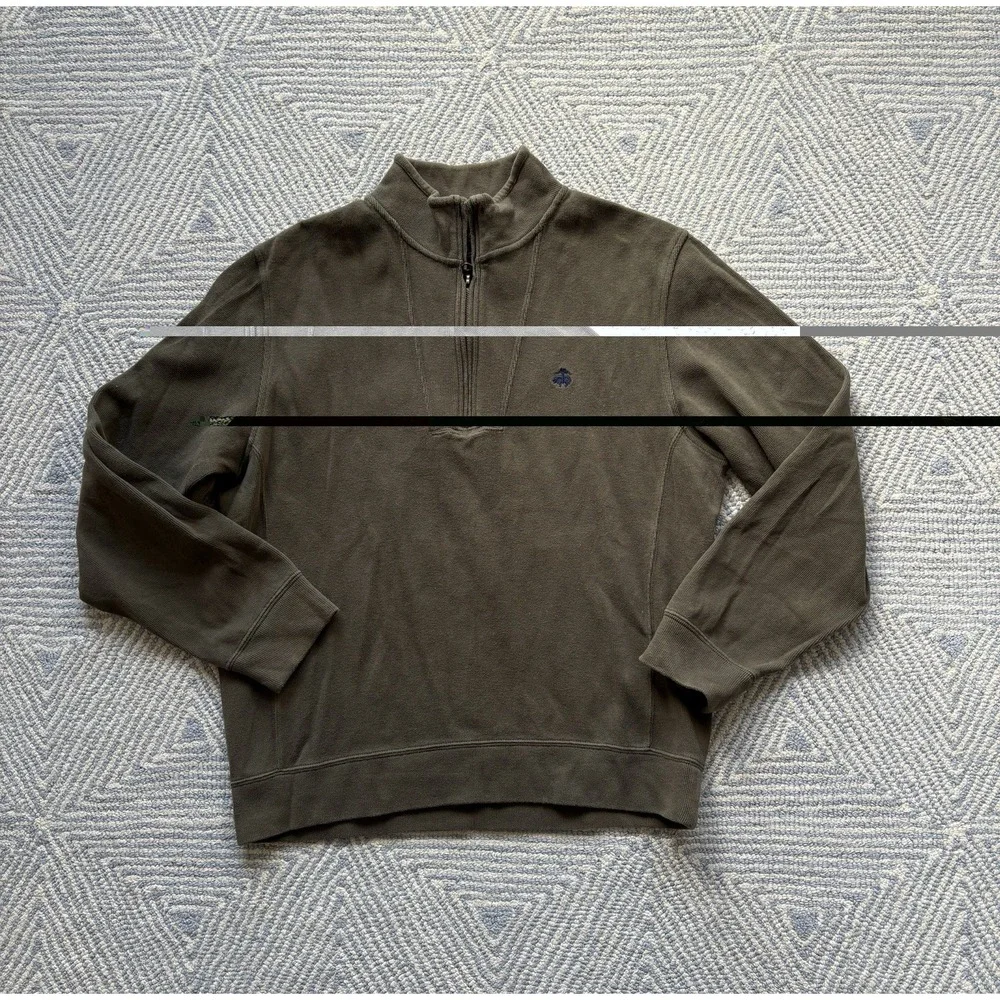 Brooks Brothers‎ 346 Quarter Zip Sweater - Green - Medium